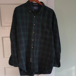 Pendleton Green and Blue Plaid Button Down Shirt